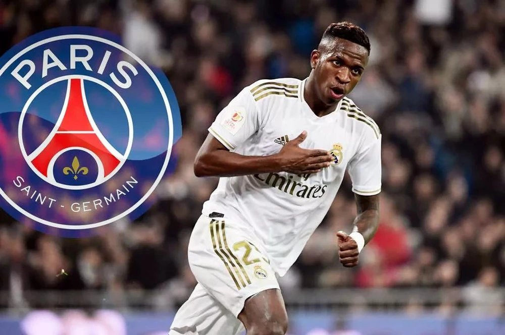 Vinicius Junior suýt là thương vụ trong một phần trao đổi của Real Madrid để lấy chữ ký Mbappe. Ảnh: CGI.