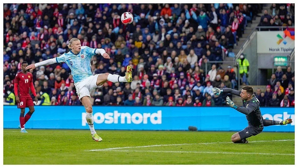 Haaland có khởi đầu như mơ trong màu áo mới Man City. Ảnh: CGI.