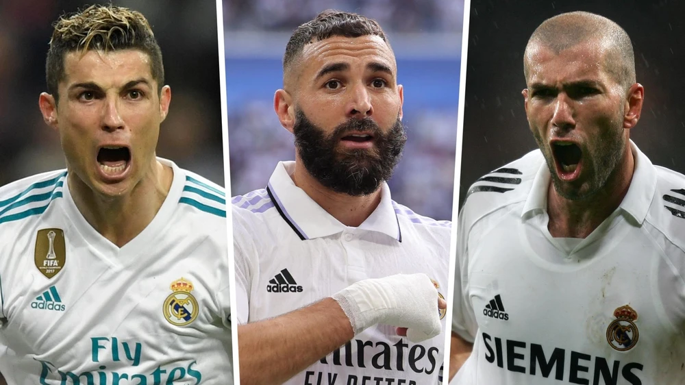 Benzema khiêm tốn tự xếp sau Ronaldo và Zidane. Ảnh: GOAL.