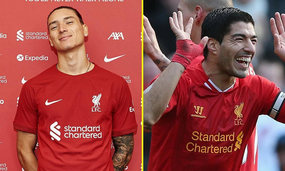 Tân binh của Liverpool rất trân trọng những lời khuyên bổ ích của đàn anh Suarez dành riêng cho mình. Ảnh: GETTY.