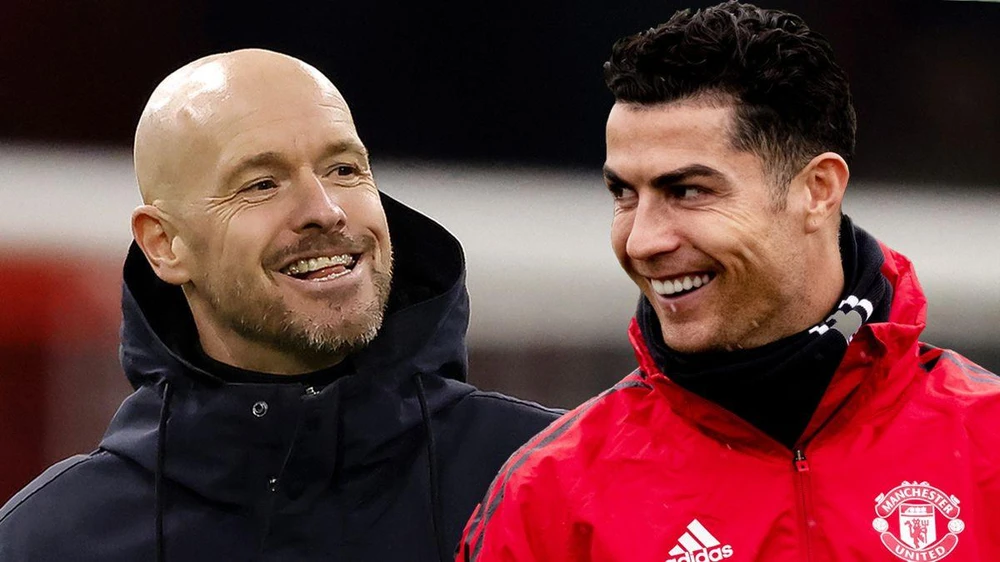 HLV Ten Hag không sử dụng Ronaldo nhiều từ đầu mùa giải này. Ảnh: GETTY.