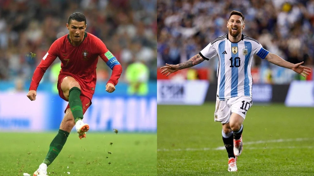 Hai ngôi sao bóng đá của Bồ Đào Nha và Argentina là thần tượng của nhiều người. Ảnh: GETTY.