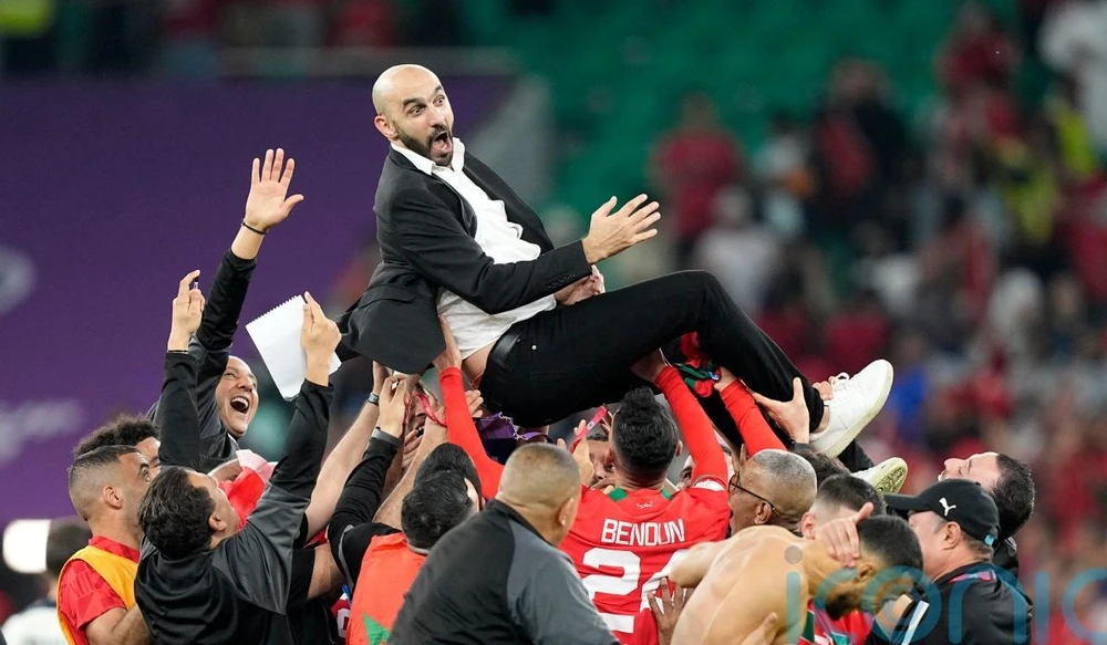 HLV Regragui gây tiếng vang lớn khi dẫn dắt đội tuyển Morocco vào bán kết World Cup 2022. Ảnh: GETTY.