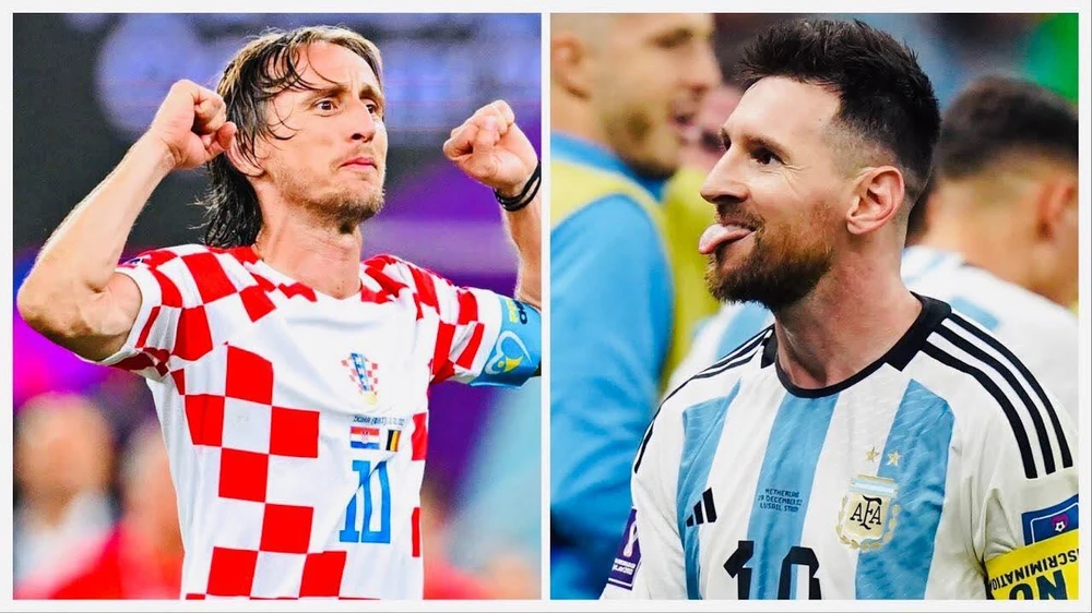 Messi và đồng đội Argentina sẽ gặp nhiều khó khăn trước hàng tiền vệ mạnh mẽ của Croatia dưới sự dẫn dắt của Modric. Ảnh: GETTY.