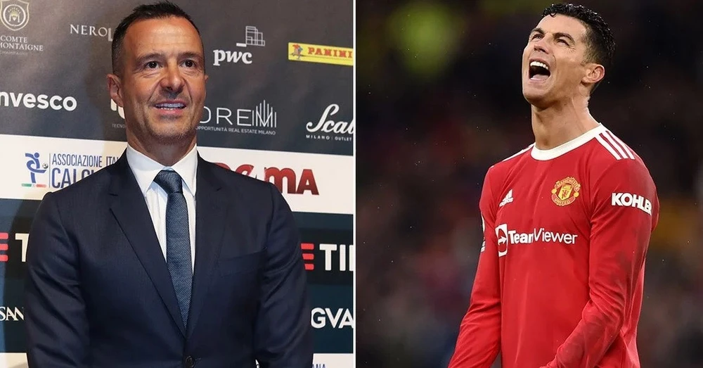 Siêu cò Mendes và Ronaldo đã đường ai nấy đi sau những mâu thuẫn từ khi siêu sao Bồ Đào Nha chia tay Man United. Ảnh: GETTY.