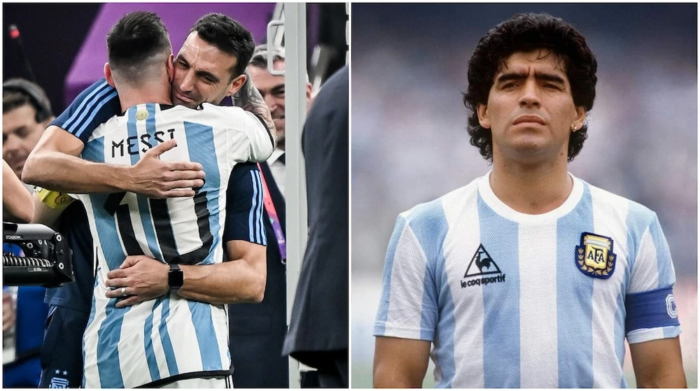 HLV Scaloni chọn học trò Messi xuất sắc hơn nhà vô địch cúp thế giới 1986 Maradona. Ảnh: GETTY.