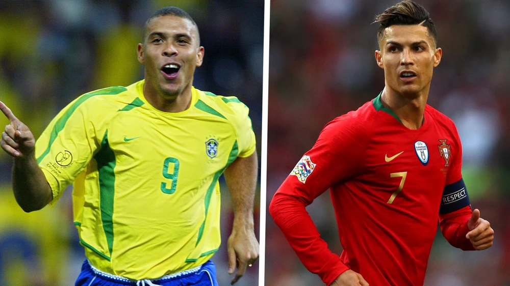 Ronaldo của Brazil có biệt danh "Người ngoài hành tinh" có thời gian thi đấu ít hơn Ronaldo người Bồ Đào Nha nhưng sự nghiệp không kém lẫy lừng. Ảnh: GETTY.