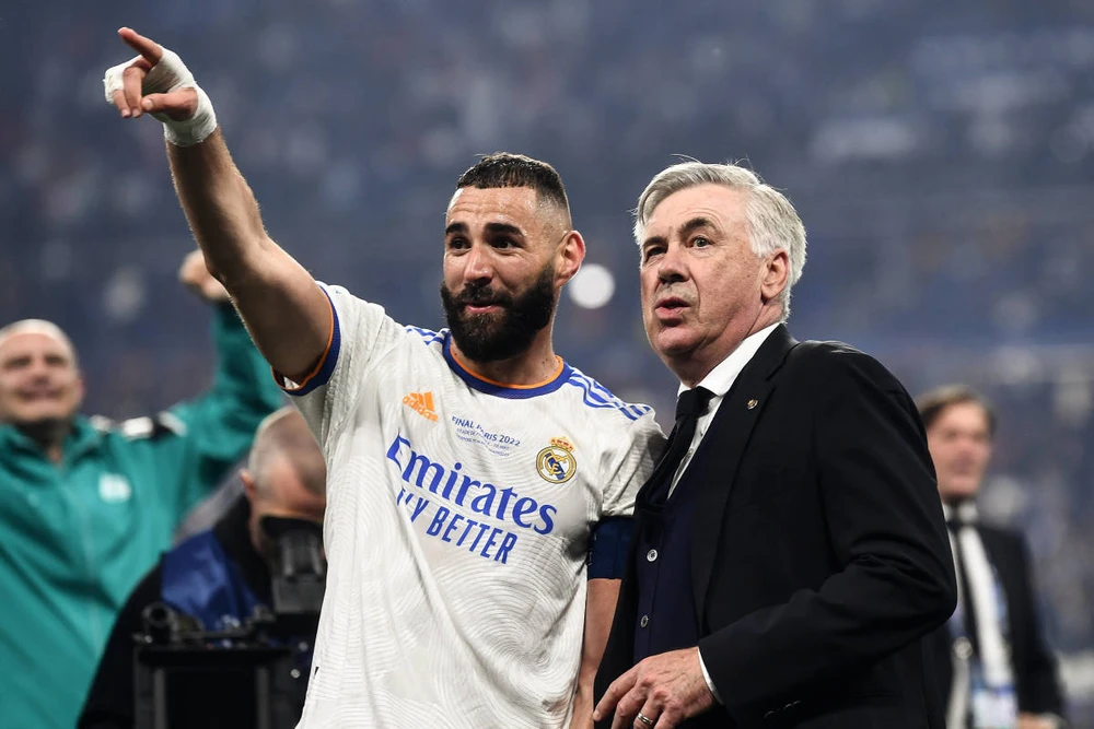 HLV Ancelotti khẳng định Real Madrid sẽ chơi tấn công dù đang chiếm lợi thế với 3 bàn dẫn trước. Ảnh: GETTY.
