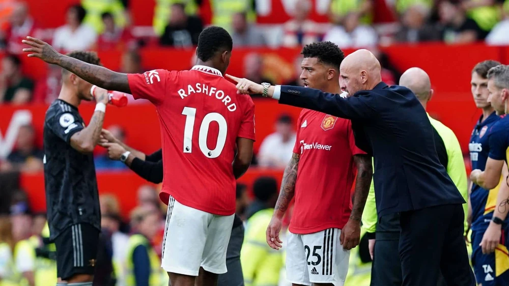HLV Ten Hag cần người chia lửa với Rashford trên hàng công MU. Ảnh: GETTY.