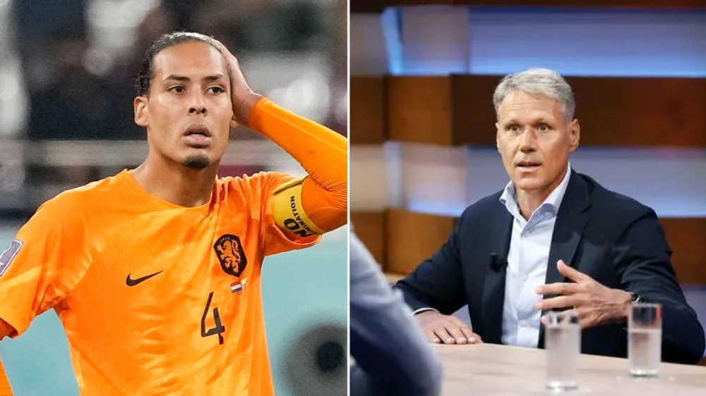 Huyền thoại Van Basten không ngần ngại chỉ trích Van Dijk không xứng đáng là thủ lĩnh của cơn lốc màu da cam. Ảnh: GETTY.