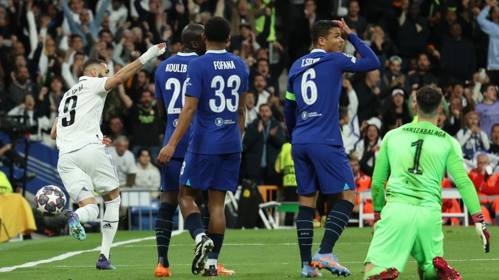 Chelsea vừa bị Benzema và đồng đội qua mặt 2-0 ở tứ kết Champions League. Ảnh: GETTY.