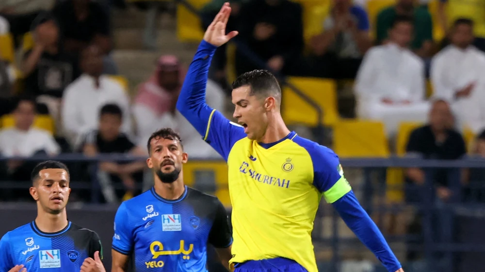 Ronaldo sắp sửa có một mùa giải trắng tay trong màu áo Al Nassr. Ảnh: GETTY.