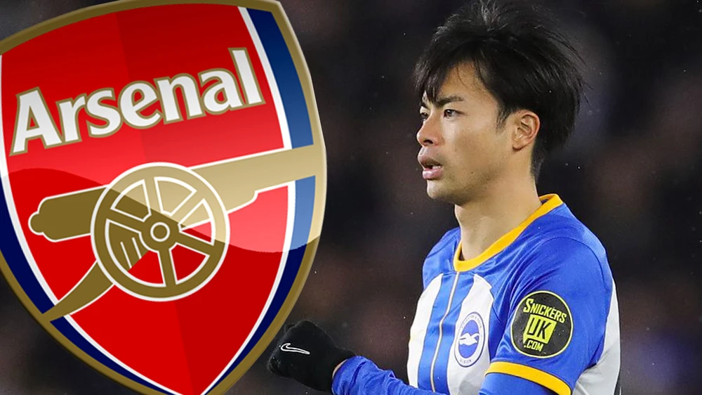 Arsenal đang ngắm nghía chân sút người Nhật Mitoma cho mùa giải mới. Ảnh: GETTY.