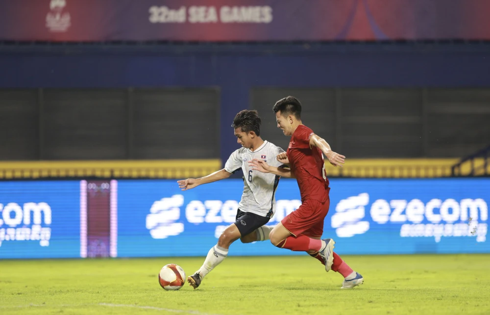 Đội tuyển U-22 Việt Nam vừa có trận ra quân SEA Games 32 thắng nhẹ Lào 2-0. Ảnh: ANH PHƯƠNG.