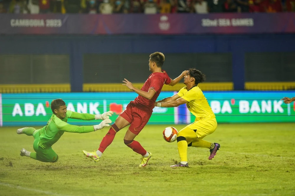 Đội tuyển U-22 Việt Nam sẽ gặp Indonesia ở bán kết nếu không thể thắng Thái Lan trận cuối vòng bảng ngày 11-5. Ảnh: ANH PHƯƠNG.