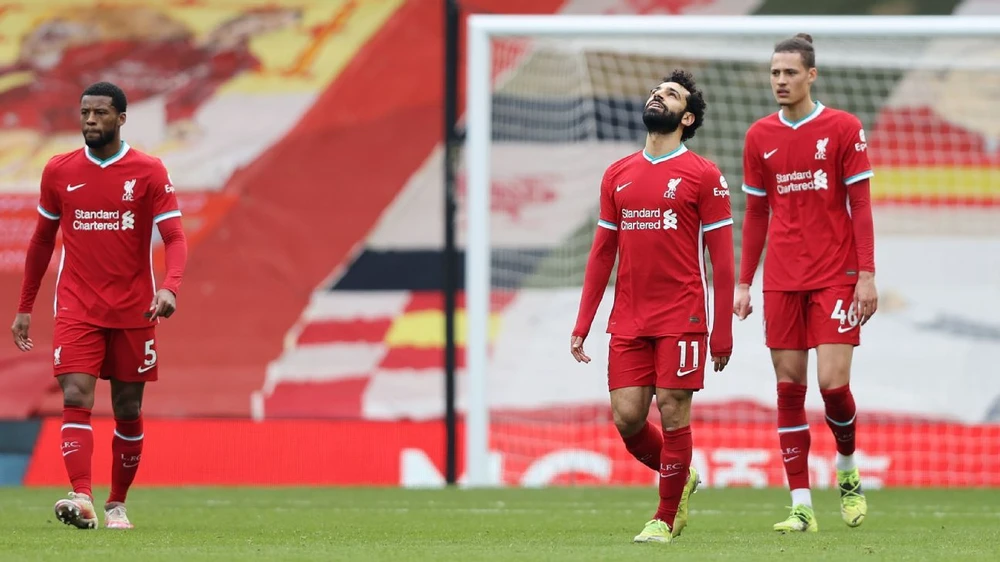 Salah thất vọng vì Liverpool không thể chen chân vào tốp 4 Premier League để góp mặt ở Champions League mùa sau. Ảnh: GETTY.
