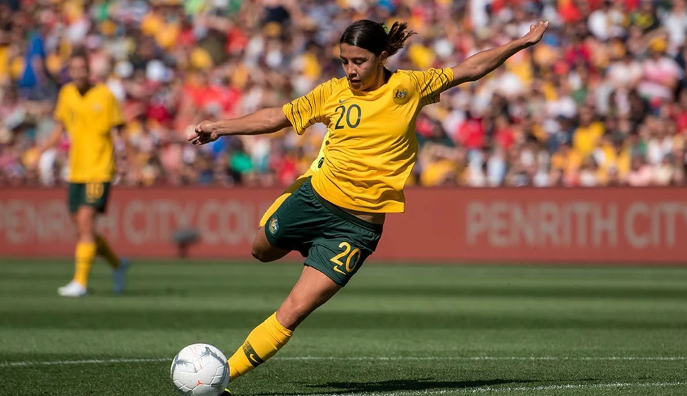 Sam Kerr cùng tám đồng đội Úc đều có hơn 100 lần khoác áo tuyển quốc gia. Ảnh: TL.