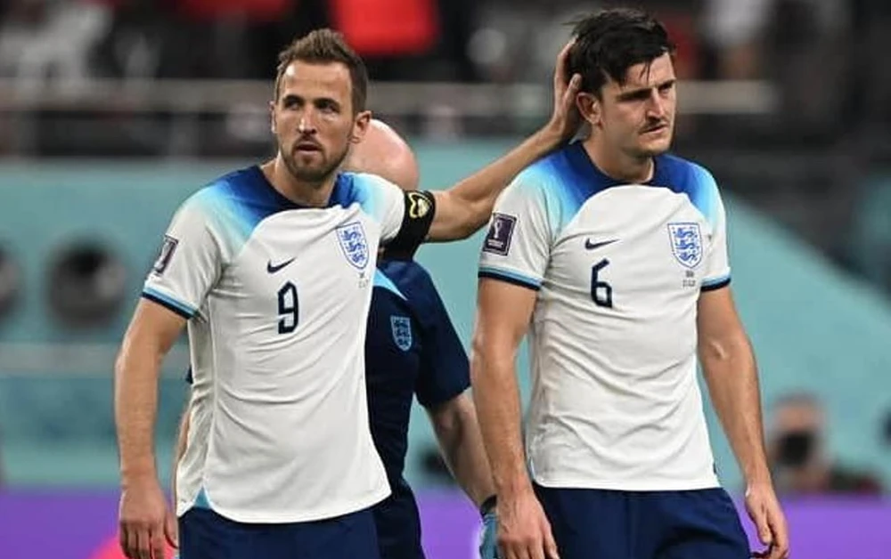 Tottenham của đồng đội tuyển Anh Harry Kane cần có Maguire để làm dày hơn hàng thủ. Ảnh: GETTY.