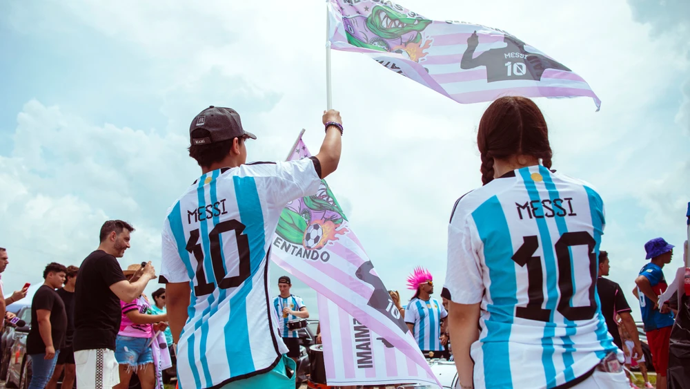 Tiền đạo người Argentina được chào đón nồng nhiệt ở Miami khi anh ra mắt CLB. Ảnh: GETTY.