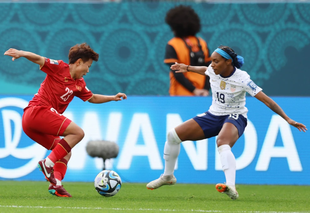 Bích Thùy tự tin khi đối đầu với các đối thủ to cao. Ảnh: ANH ĐỒNG.