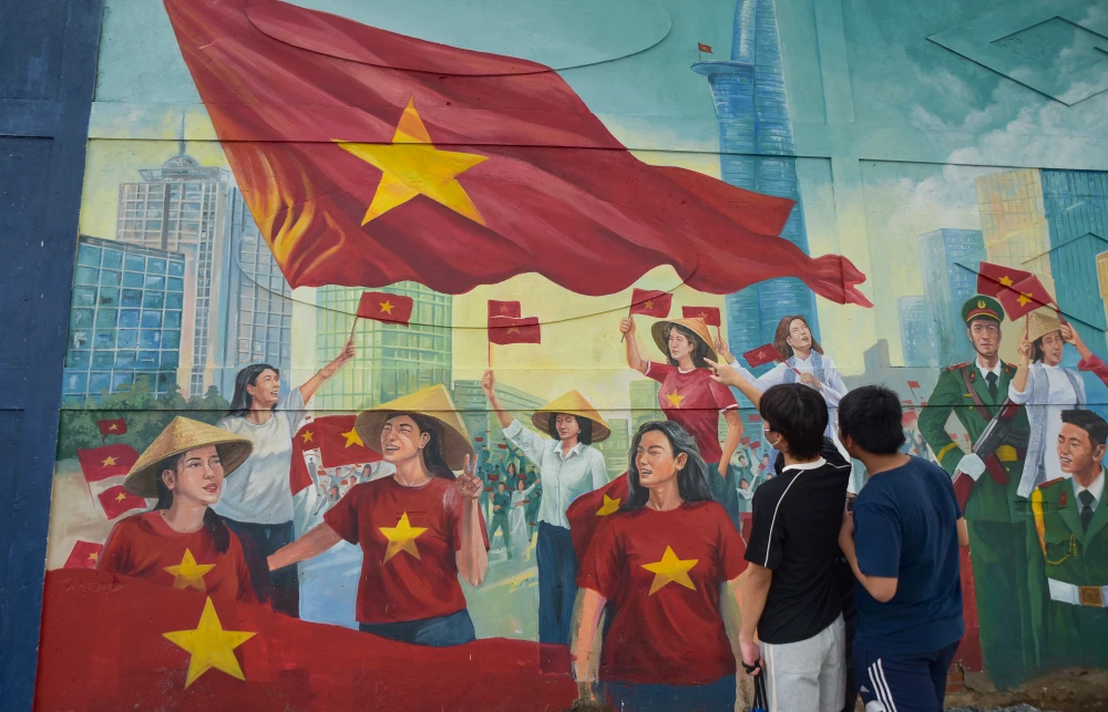 Khối diễu binh, tranh bích hoạ