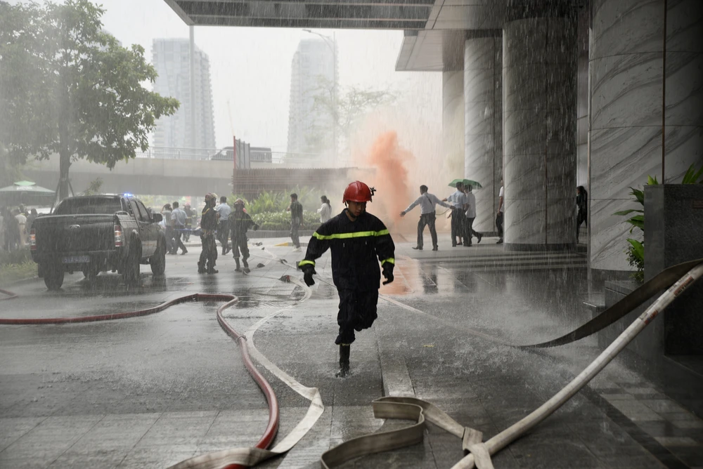 diễn tập chữa cháy, toà nhà the nexus,