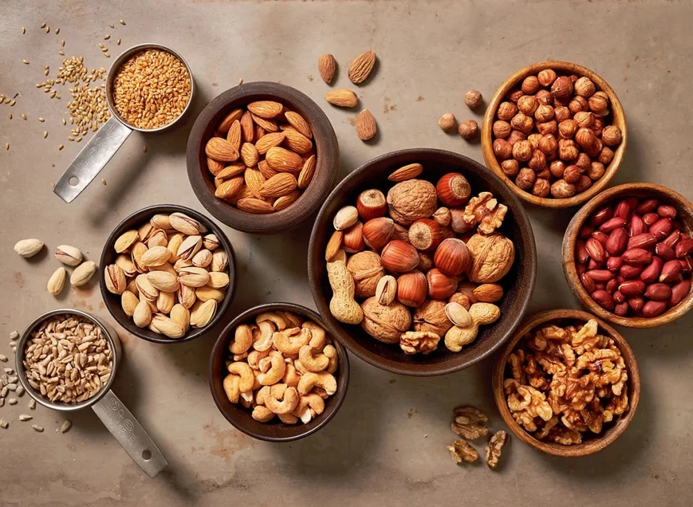 Axit béo Omega-3, như các loại hạt và hạt. Ảnh: Shutterstock.