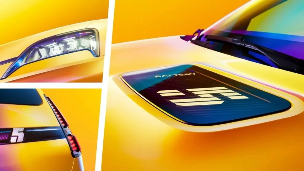 Độc đáo chiếc ô tô điện có đèn báo sạc được đặt trên đỉnh mui xe.jpg