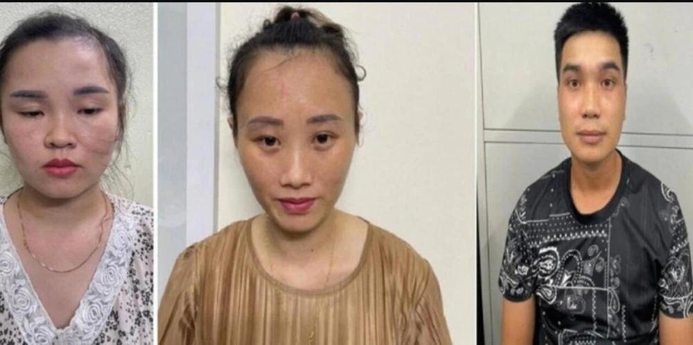 Các nghi phạm tại cơ quan Công an. Ảnh CA