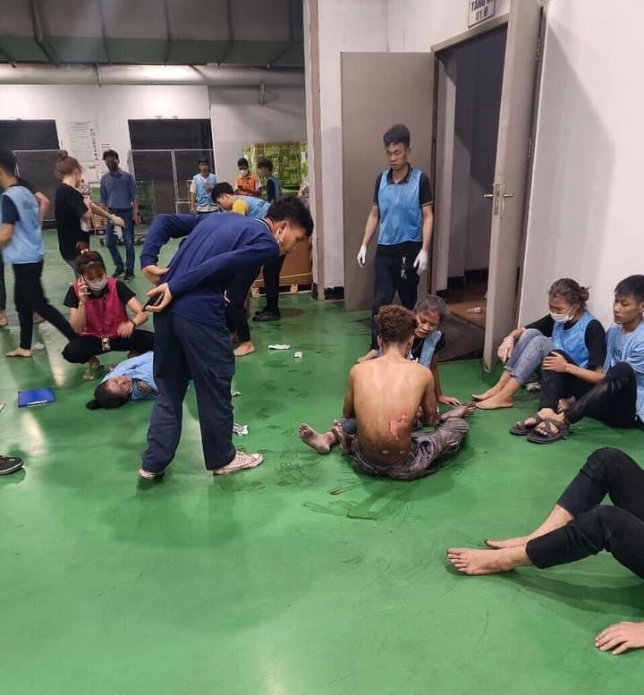 Vụ nổ lớn khiến 34 công nhân bị thương phải nhập viện. Ảnh Xuân Me