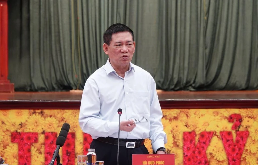 Bộ trưởng Hồ Đức Phớc phát biểu khai mạc cuộc họp. Ảnh: BTC