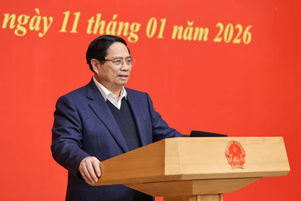 Thủ tướng Phạm Minh Chính nêu rõ trong thành quả của đất nước có đóng góp của Đảng ủy Chính phủ. Ảnh: VGP
