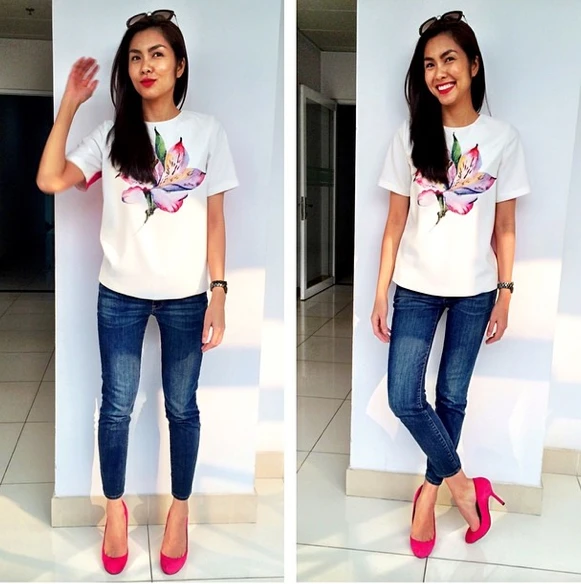 Tăng Thanh Hà lộ nếp nhăn, chân khẳng khiu gân guốc khi giảm cân 8