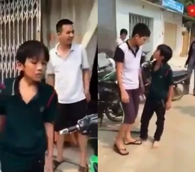 Thiếu niên cầm dao chửi thề, hung hăng gây sự với thanh niên ảnh 1