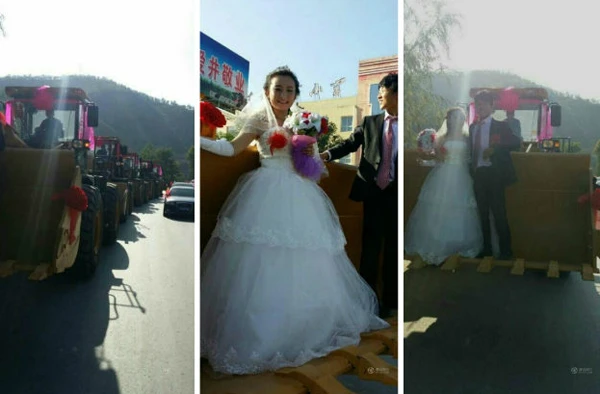 Độc: Rước dâu bằng dàn xe ủi ảnh 3