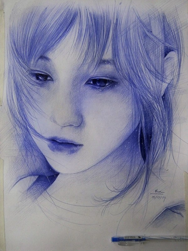 9x vẽ Sơn Tùng M-TP bằng bút bi sống động như thật 7