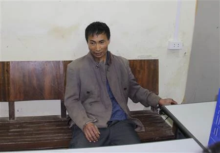 Đối tượng Tráng A Trá tại cơ quan Công an.