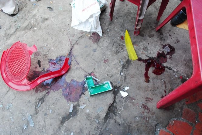 Ảnh ghi nhận tại hiện trường vụ nổ xe bồn- Ảnh:Đ.Triều