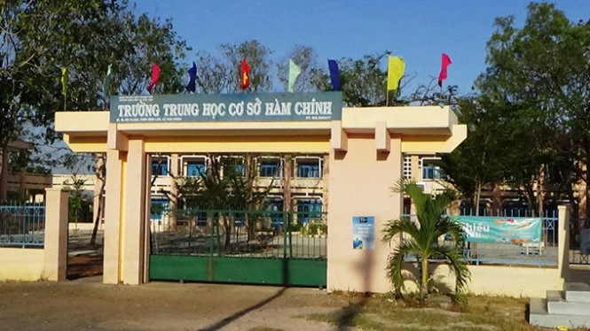 Trường THCS Hàm Chính, nơi xảy ra án mạng - Ảnh: Nguyễn Nam
