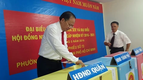 Chùm ảnh: Lãnh đạo Đảng, Nhà nước đi bầu cử ảnh 15