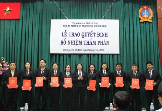 Một buổi lễ bổ nhiệm thẩm phán tại TP.HCM. Ảnh minh họa