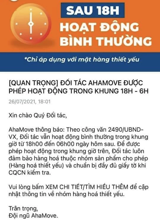 Các hãng giao hàng công nghệ ngưng sau 18 giờ, 1 hãng vẫn chạy ảnh 1 Các hãng giao hàng công nghệ ngưng sau 18 giờ, 1 hãng vẫn chạy ảnh 1