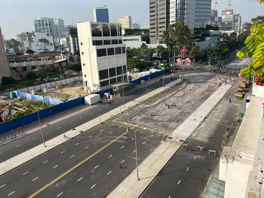Toàn cảnh đường Lê Lợi từ trên cao. Ảnh: ĐT.