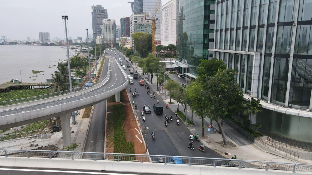 Dự án được hoàn thành sẽ hứa hẹn giảm kẹt xe khu vực quận 1, nút giao Tông Đức Thắng - Nguyễn Hữu Cảnh. Ảnh: ĐT.