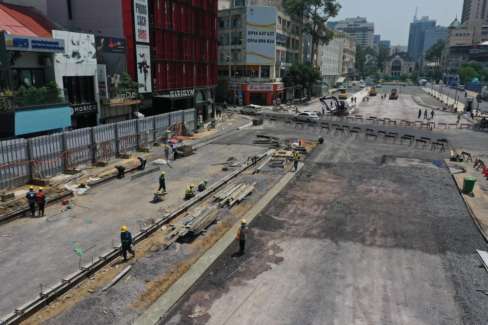 Đường Lê Lợi nhìn từ trên cao. Ảnh: ĐT.