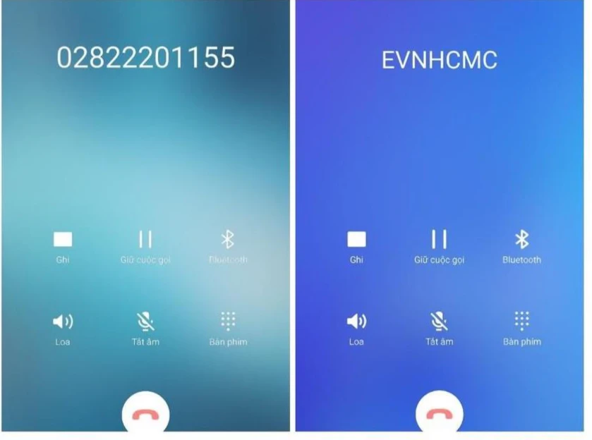 EVNHCMC đã phối hợp với nhà mạng Viettel và Mobifone đưa vào sử dụng hệ thống định danh cuộc gọi (Voice Brandname) với tên định danh hiển thị là EVNHCMC khi liên lạc với khách hàng.