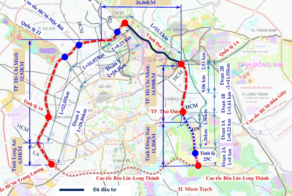 Toàn cảnh tuyến vành đai 3. Ảnh: ĐT chụp lại.