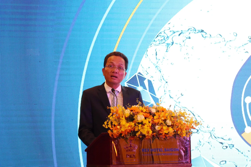 Ông Nguyễn Văn Đắng, Phó Tổng Giám đốc SAWACO phát biểu tại Hội thảo. Ảnh: ĐT.