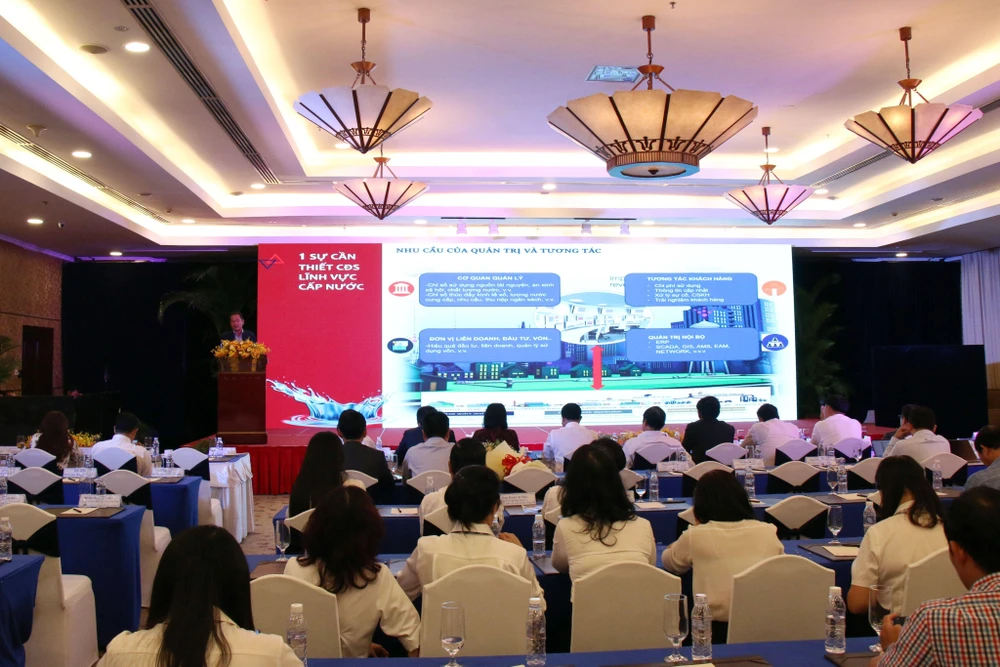 Hội thảo: “Chuyển đổi số trong ngành hạ tầng kỹ thuật Bài học – Năng lực – Công nghệ” do Tổng công ty cấp nước Sài Gòn – SAWACO tổ chức đã nhận được sự quan tâm của nhiều đơn vị. Ảnh: ĐT.