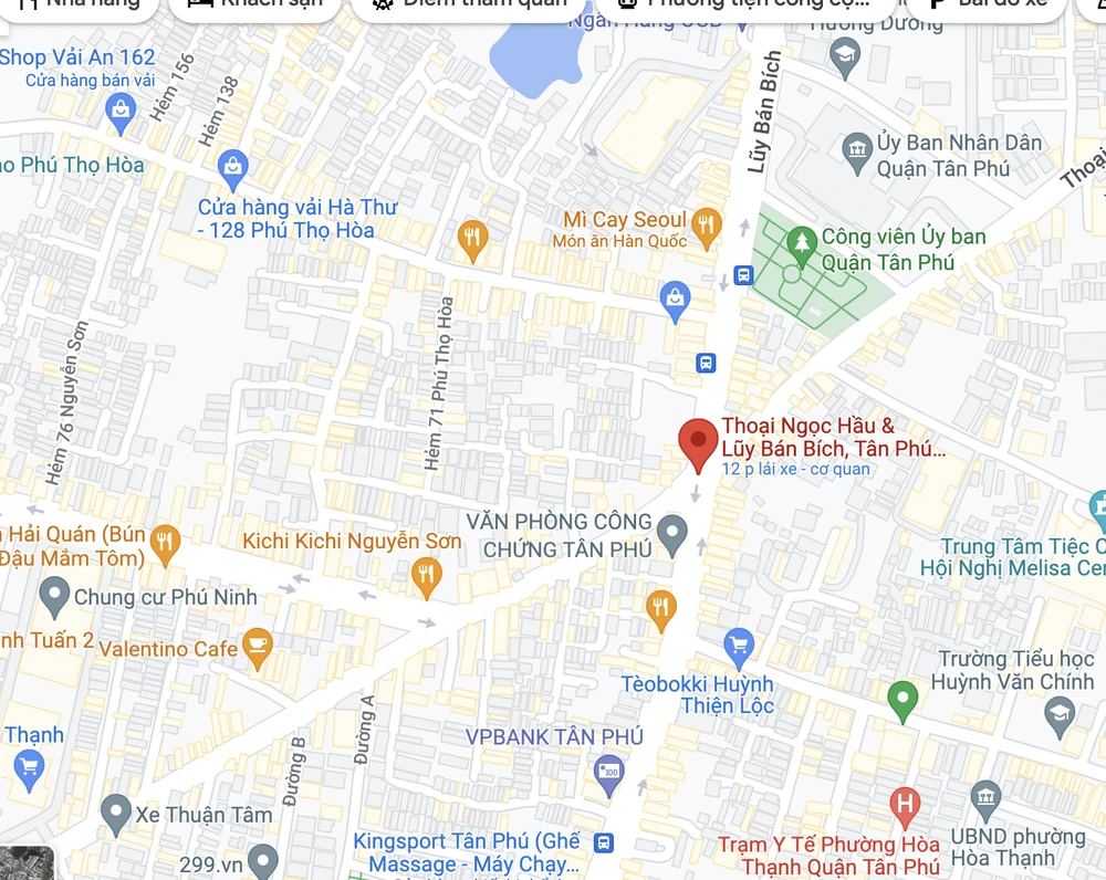 Điểm đen mới tại giao lộ Lũy Bán Bích - Thoại Ngọc Hầu, quận Tân Phú, TP.HCM.